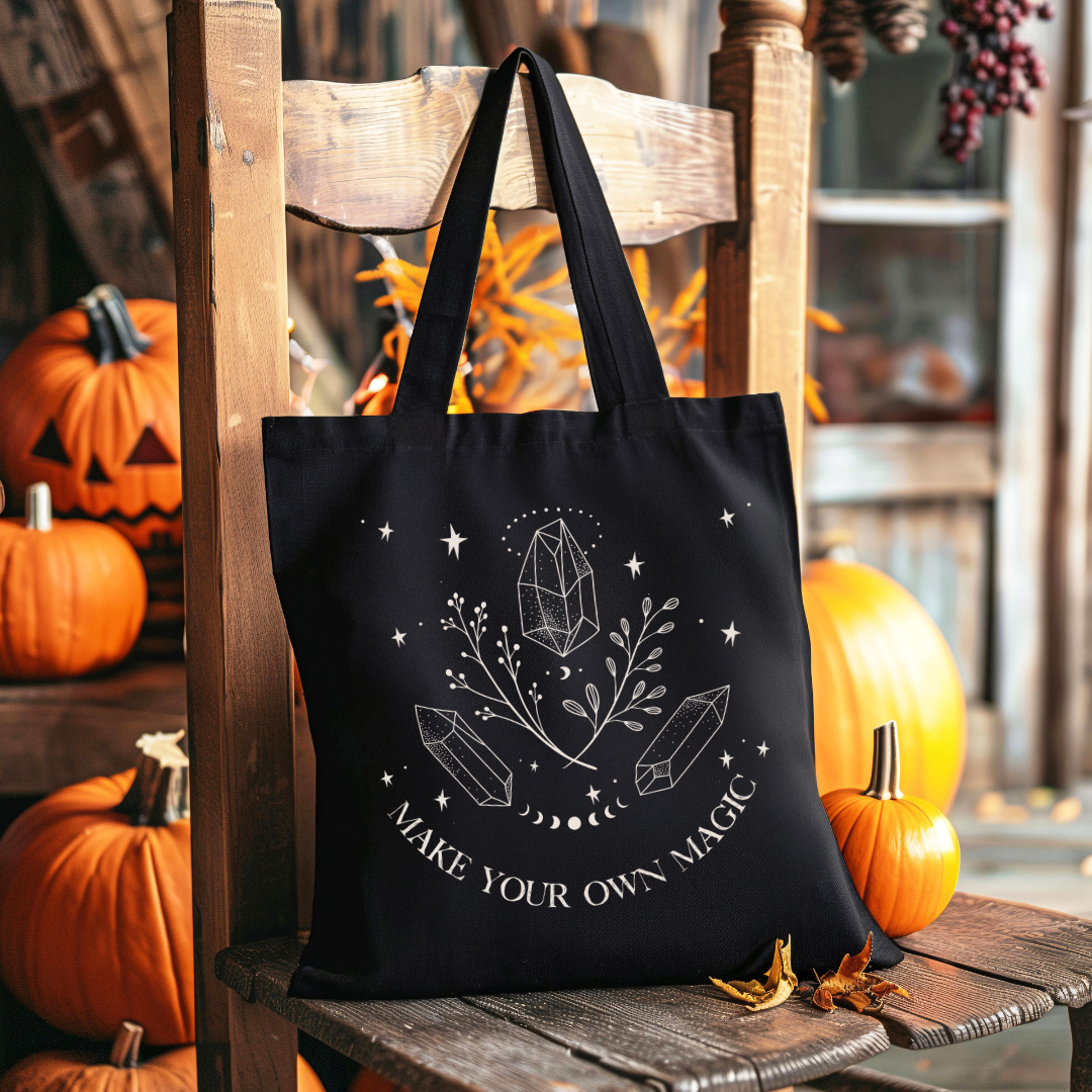 PRETTY WITCHY  ::  Orgonic Cotton Tote Bag  ::  Hex The Patriarchy/Make Your Own Magic
