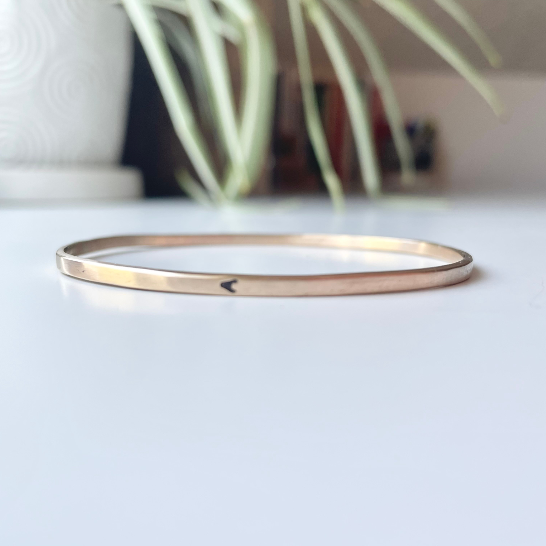 LUX  ::  Keepsake Initial Bangle  ::  14k yellow gold