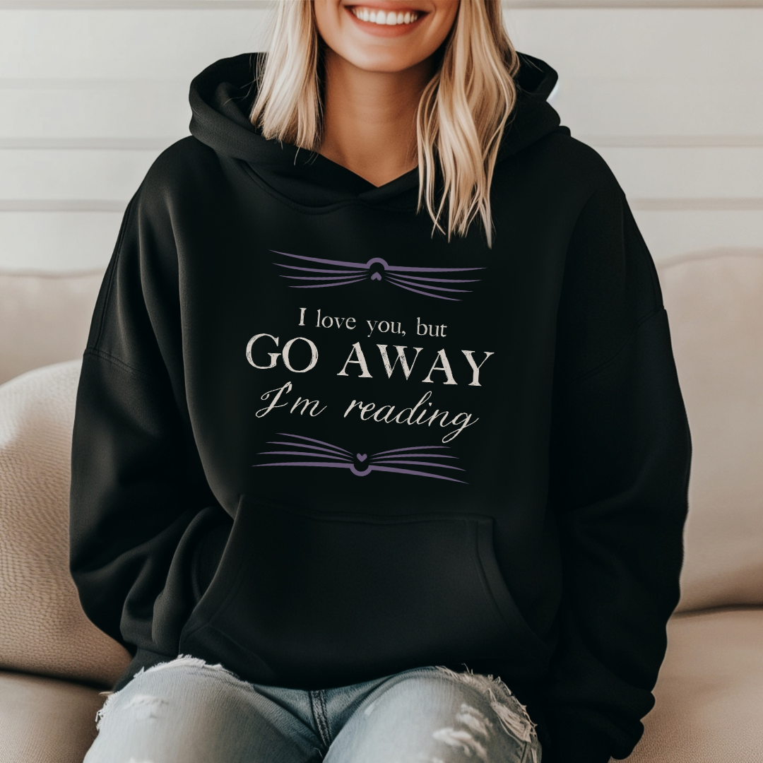 BOOKISH BABES  ::  Go Away I&#39;m Reading premium hoodie