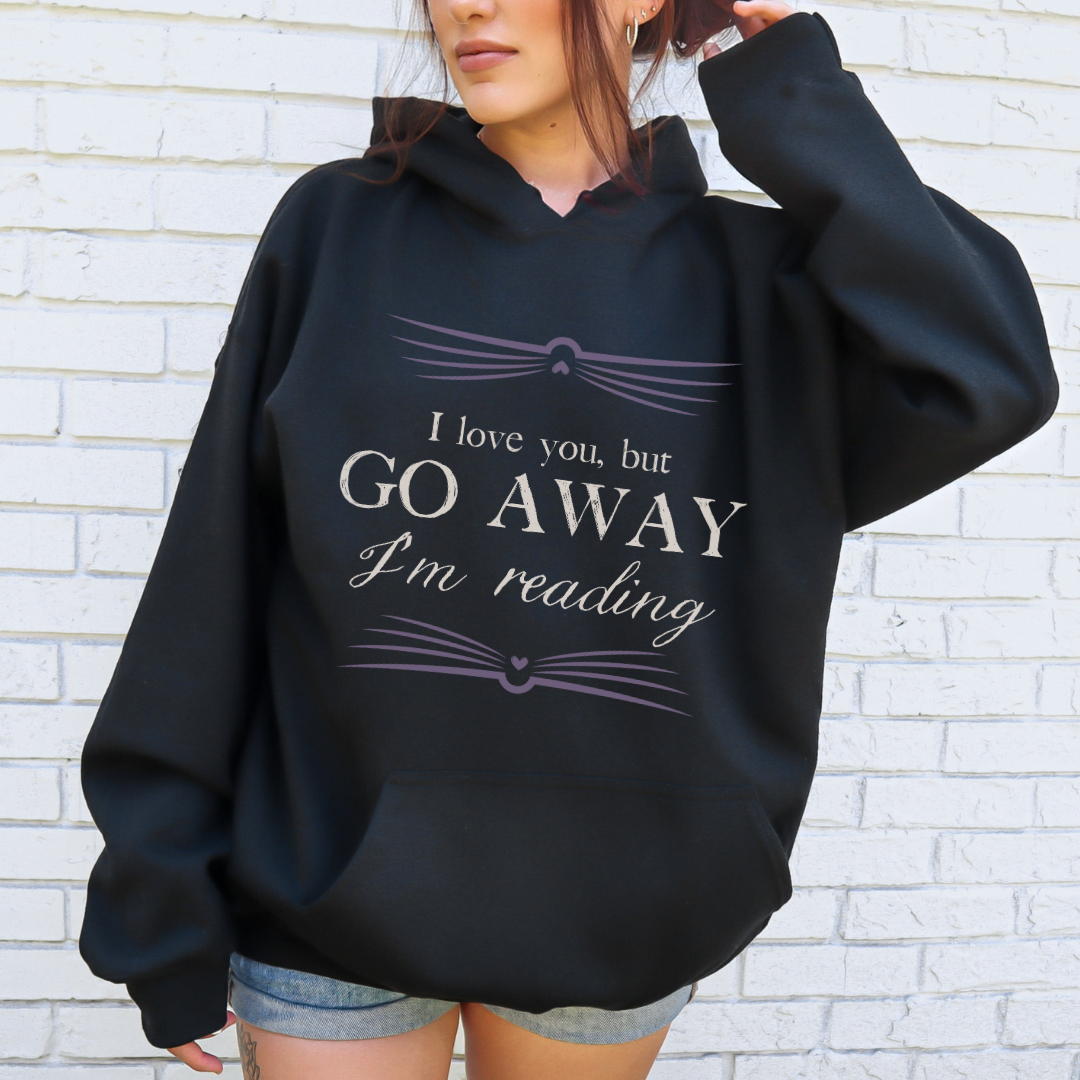 BOOKISH BABES  ::  Go Away I&#39;m Reading premium hoodie
