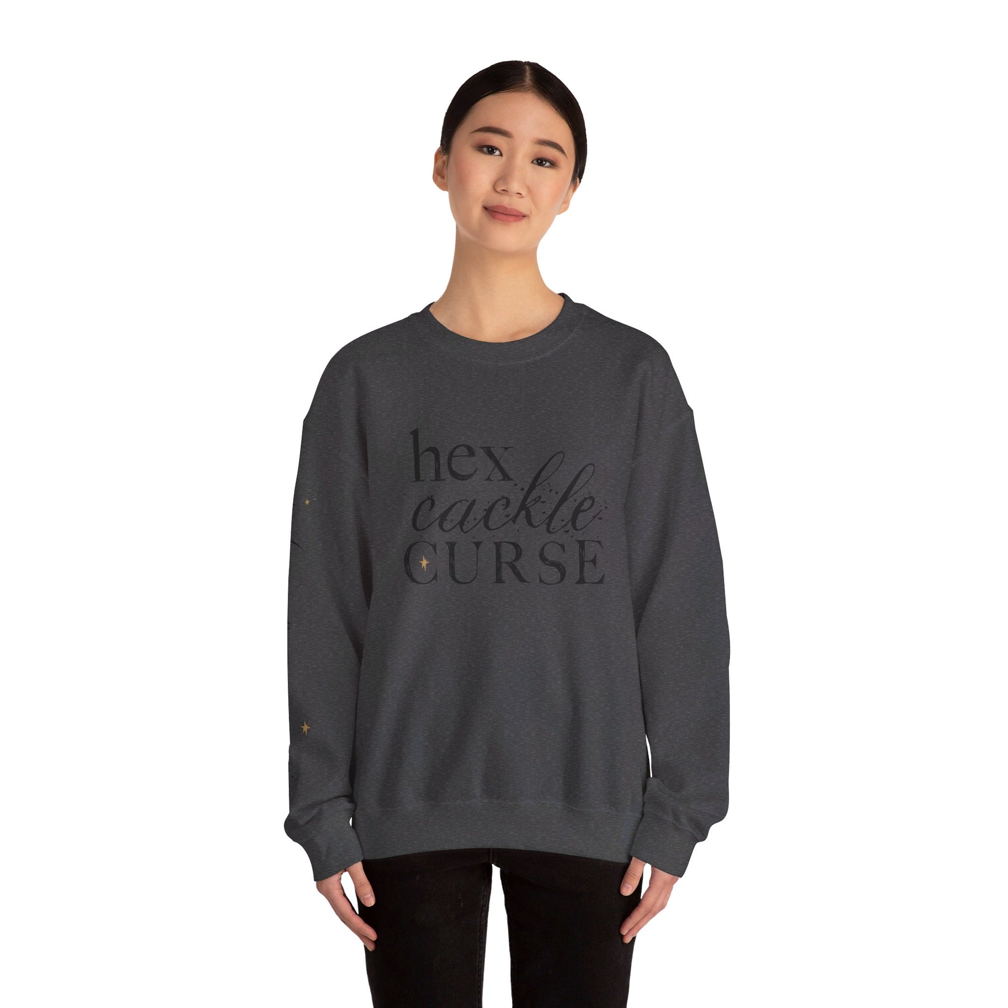 BASIC WITCH  ::  Crewneck Sweatshirt  ::  "Hex Cackle Curse"