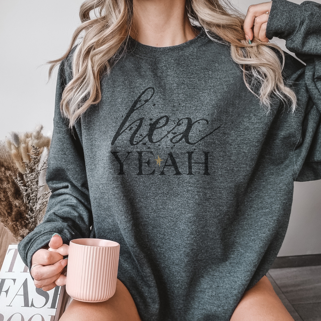 BASIC WITCH  ::  Crewneck Sweatshirt  ::  "Hex Yeah"