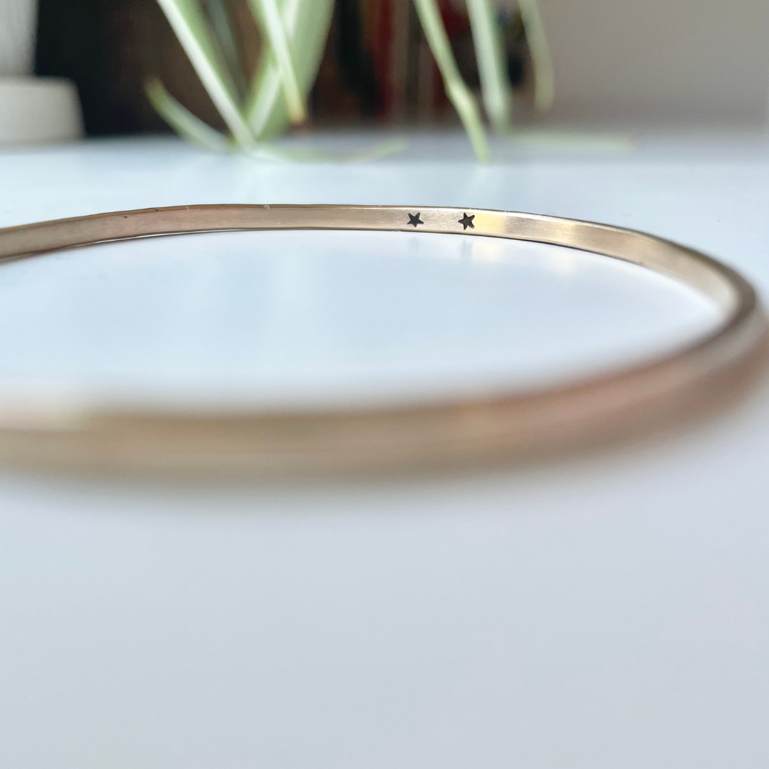 LUX  ::  Keepsake Initial Bangle  ::  14k yellow gold