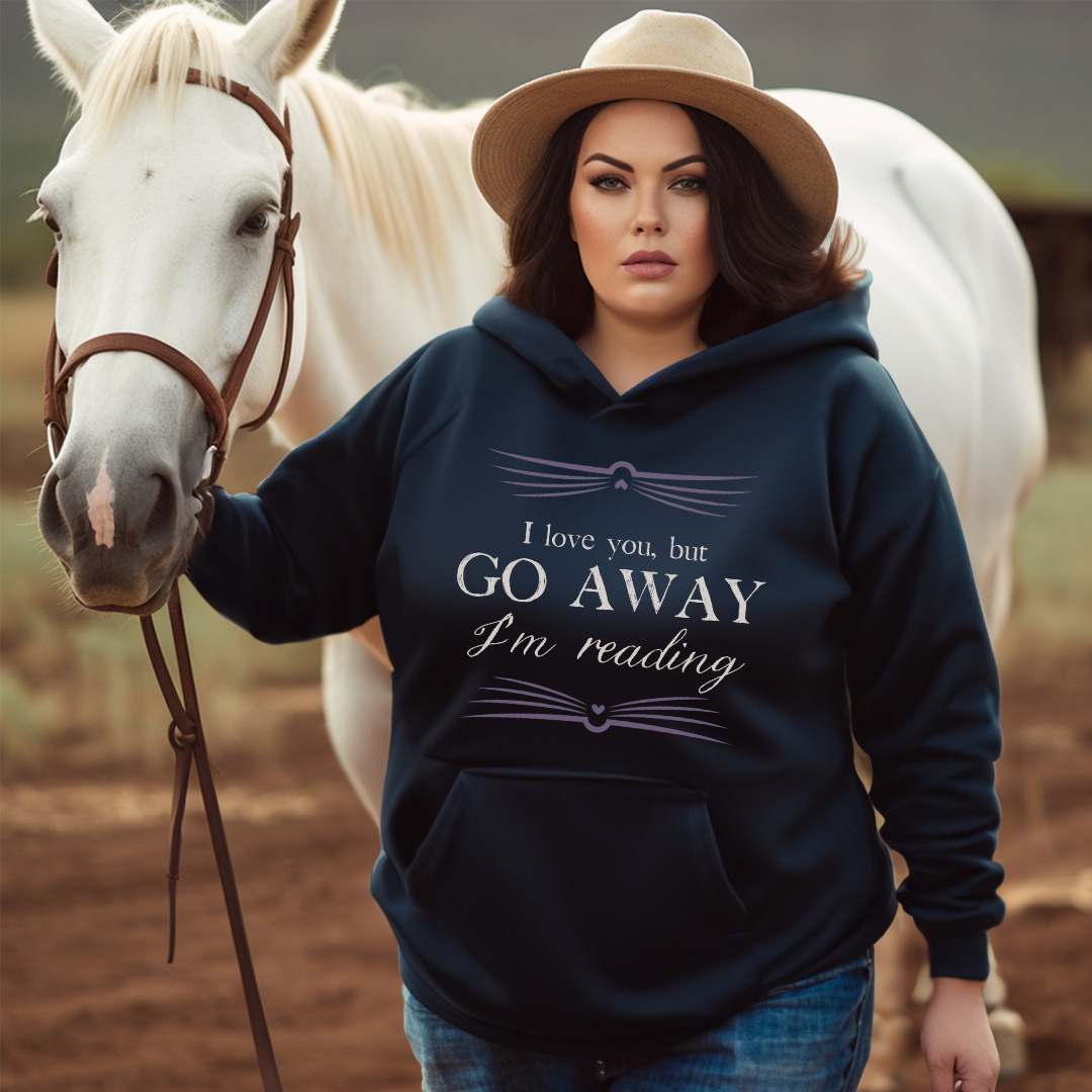 BOOKISH BABES  ::  Go Away I'm Reading premium hoodie