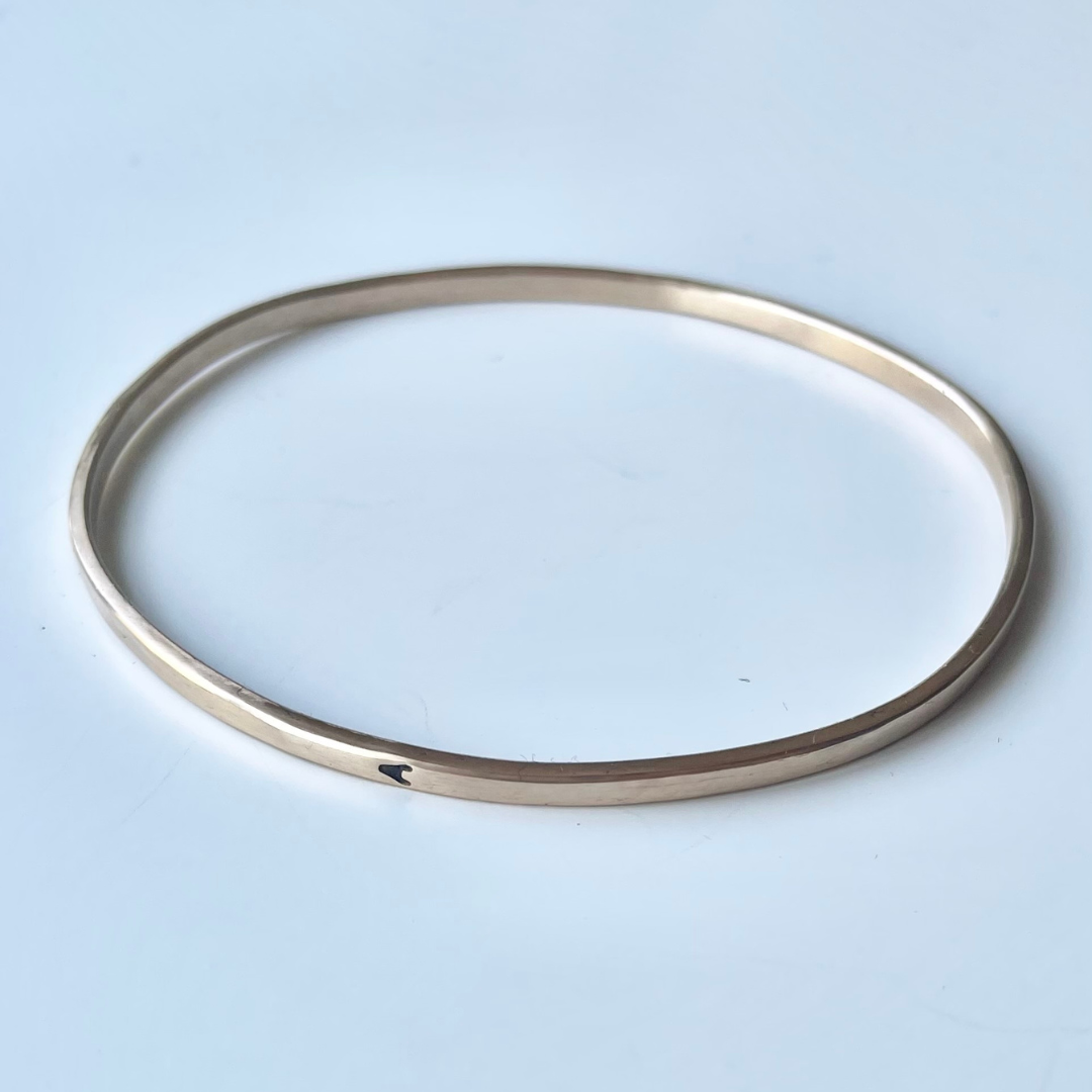 LUX  ::  Keepsake Initial Bangle  ::  14k yellow gold