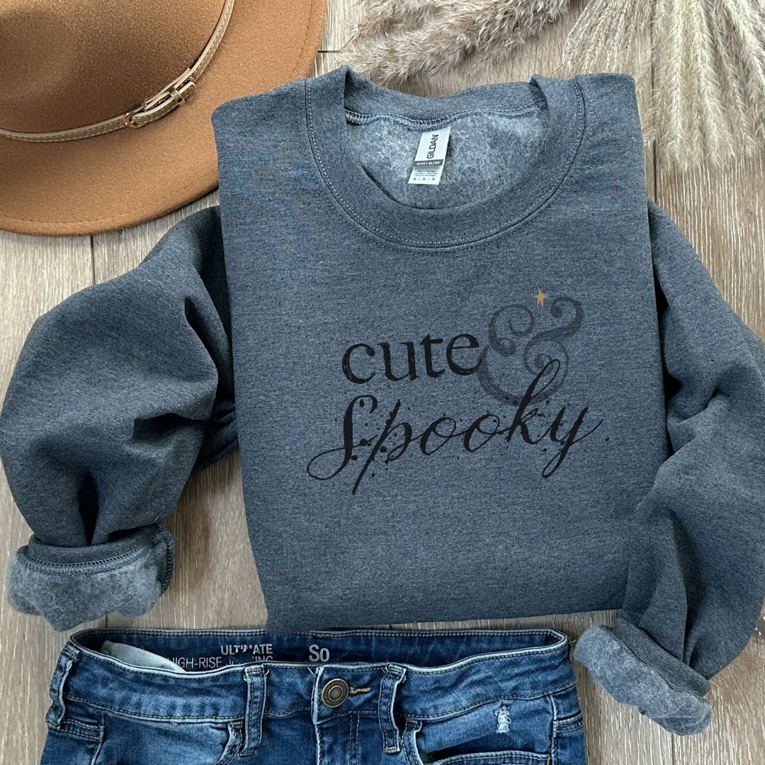 BASIC WITCH  ::  Crewneck Sweatshirt  ::  "Cute & Spooky"