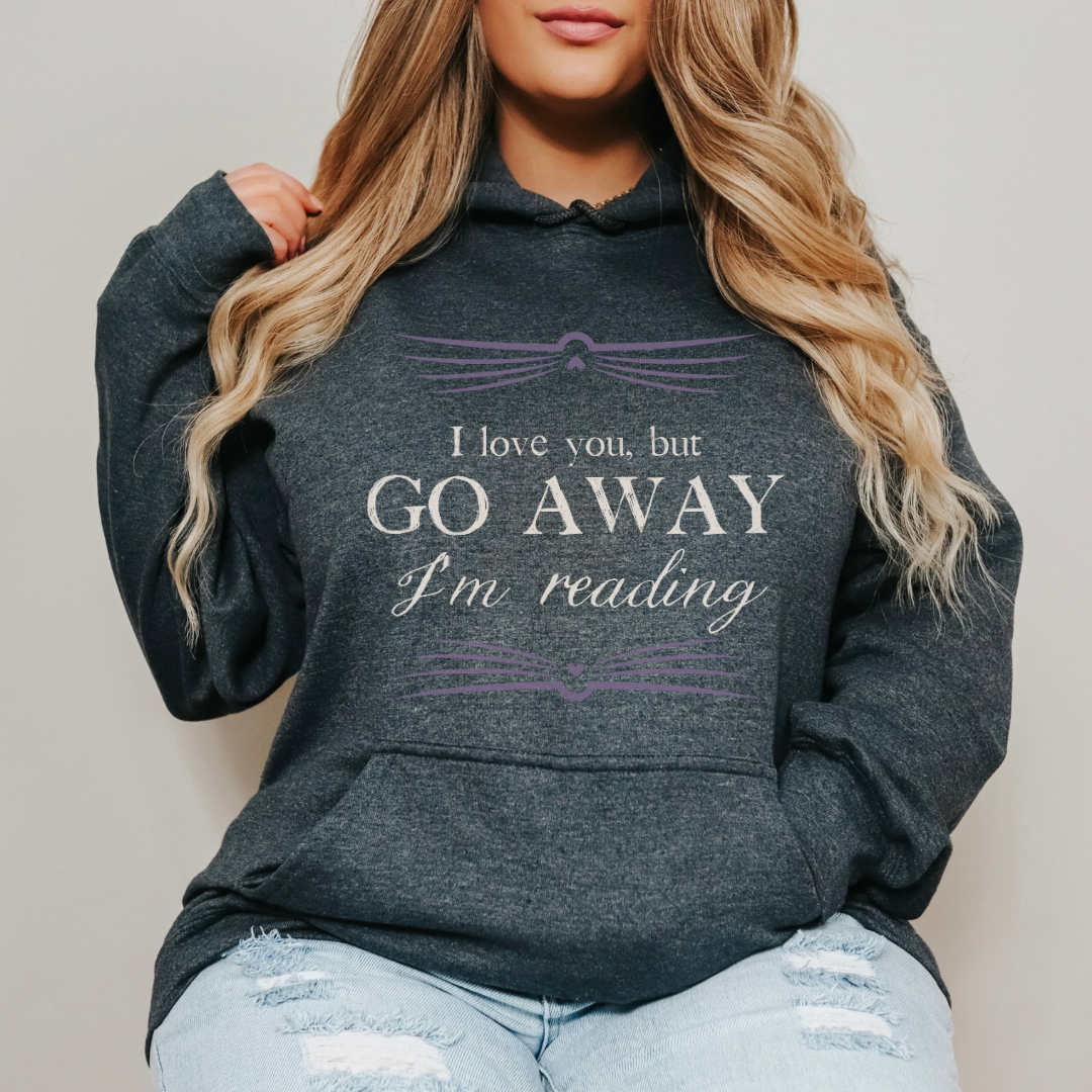 BOOKISH BABES  ::  Go Away I&#39;m Reading premium hoodie