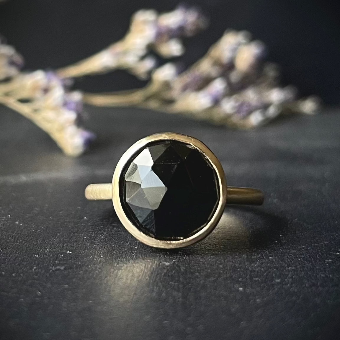 LUX  ::  Midnight&#39;s Beloved  ::  Black spinel in gold