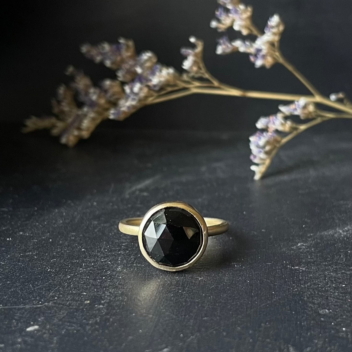 LUX  ::  Midnight&#39;s Beloved  ::  Black spinel in gold