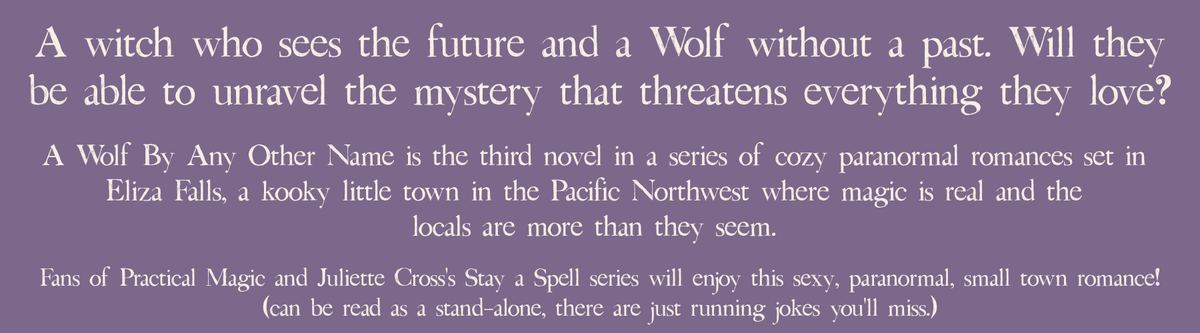 ELIZA FALLS  ::  BOOK 3  ::  A WOLF BY ANY OTHER NAME  ::  signed paperback and swag