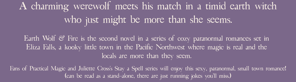ELIZA FALLS  ::  BOOK 2  ::  EARTH WOLF & FIRE  ::  signed paperback and swag