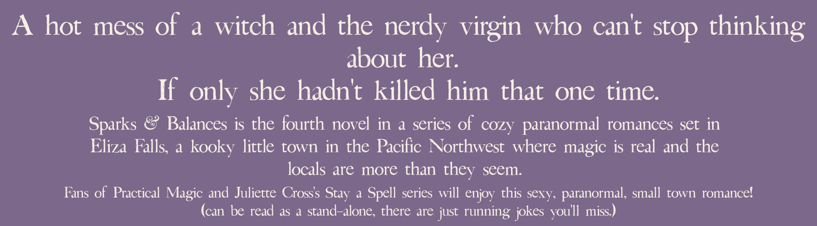 ELIZA FALLS  ::  BOOK 4  ::  SPARKS & BALANCES  ::  signed paperback and swag