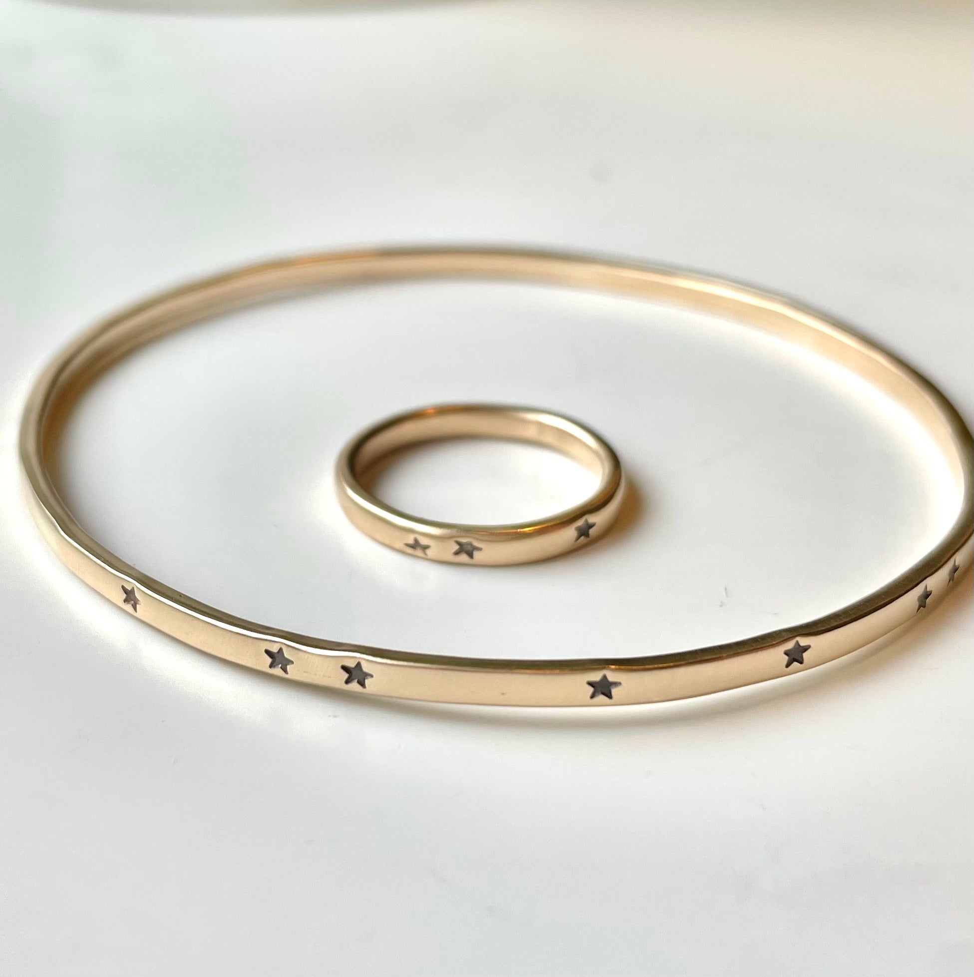 LUX :: Starry Night Bangle ::  14k yellow gold