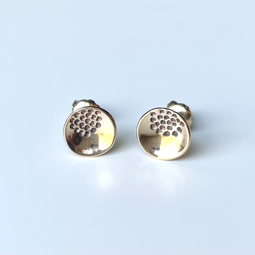 LUX  ::  Seedling Stud Earrings  ::  14k yellow gold