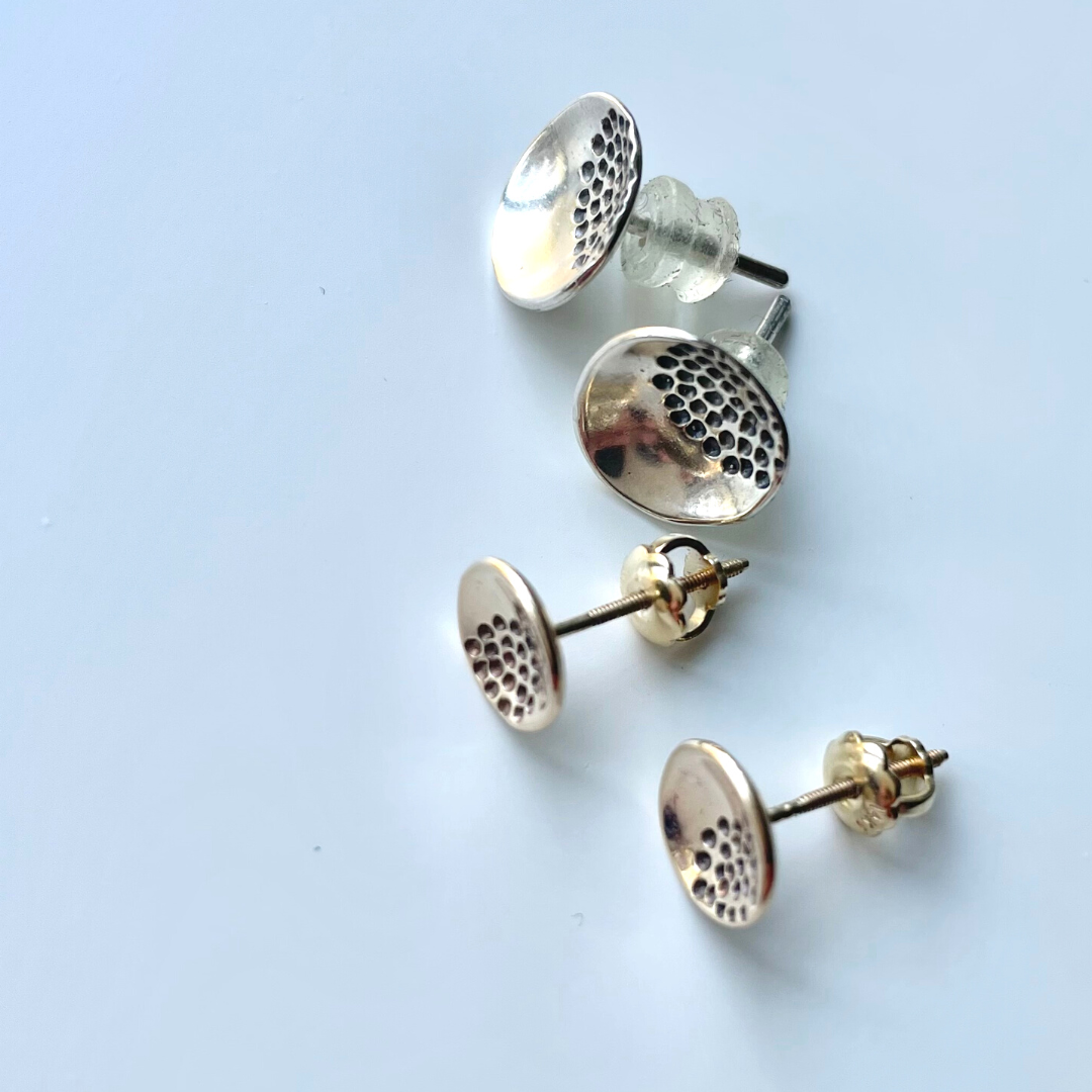 LUX  ::  Seedling Stud Earrings  ::  14k yellow gold