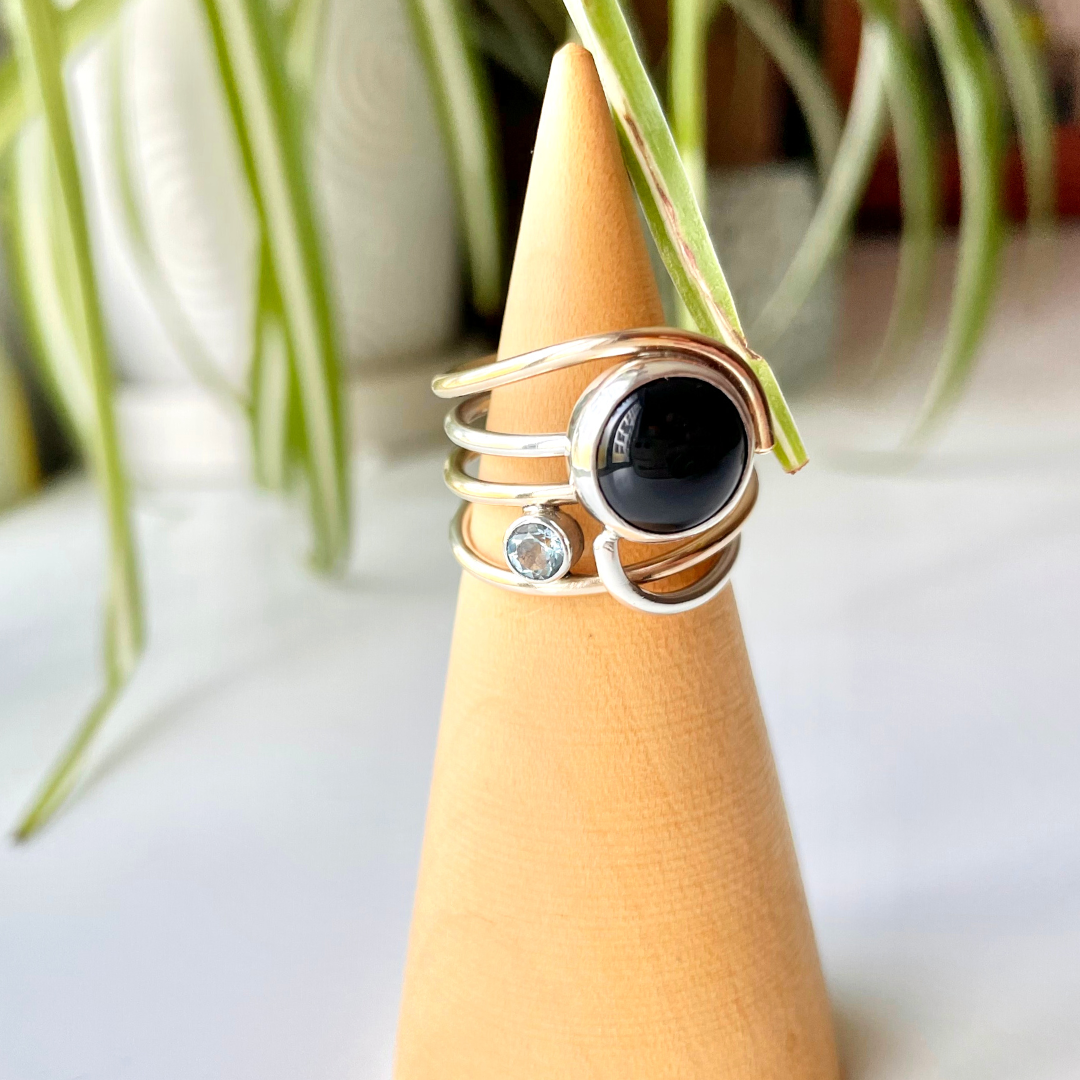 LUX  ::  One of a Kind  ::  Onyx and Aquamarine Woozy